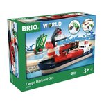 Brio World Circuit d'Activites Portuaires - Coffret complet 16 pieces - Circuit de train en bois - Ravensburger - Des 3 ans - 33061