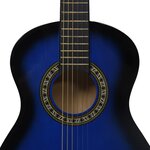 vidaXL Jeu de guitare classique pour débutants 8 Pièces Bleu 1/2 34"