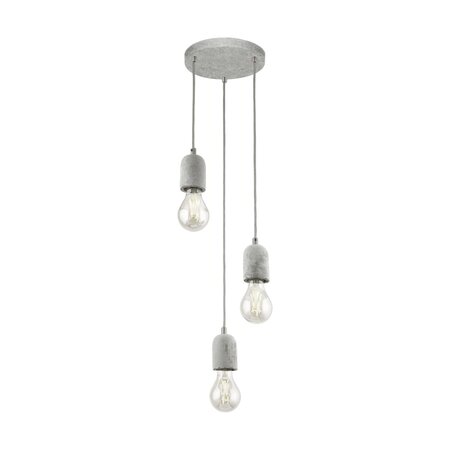 Eglo lampe suspendue silvares 3x25 w gris 95523