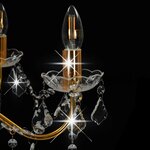 vidaXL Lustre avec perles de cristal Doré Rond 6 x E14