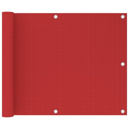 vidaXL Écran de balcon Rouge 75x500 cm PEHD