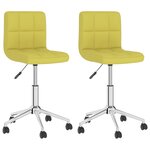 vidaXL Chaises pivotantes à manger lot de 2 vert tissu