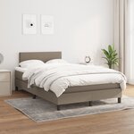 vidaXL Lit à sommier tapissier avec matelas Taupe 120x200 cm Tissu