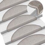 vidaXL Tapis d'escalier 15 Pièces Taupe 65 x 24 x 4 cm