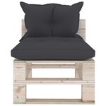 vidaXL Canapé palette de jardin 3 places et coussins bois de pin