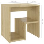 vidaXL Tables de chevet 2 Pièces Chêne sonoma 40x30x40 cm Aggloméré