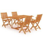 vidaXL Ensemble de salle à manger de jardin 5 Pièces Bois de teck massif
