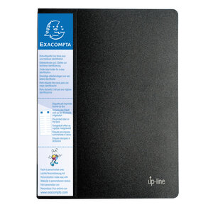 Protège-documents En Polypropylène Rigide Avec Porte Étiquette 3 Faces Up Line Opaque 160 Vues - A4 - Noir - X 8 - Exacompta