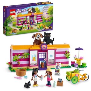 Lego 41694 friends le café d'adoption des animaux jouet avec les mini-poupées olivia et priyanka pour 6 ans et plus idée cadeau