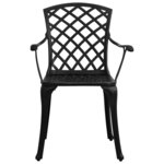 vidaXL Chaises de jardin 2 Pièces Aluminium coulé Noir