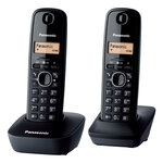 Panasonic KX-TG1612FRH Duo Téléphone Sans Fil Sans Répondeur Noir