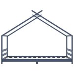 vidaXL Cadre de lit d'enfant Gris Bois de pin massif 90x200 cm