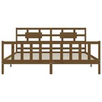 vidaXL Cadre de lit et tête de lit marron miel Super King bois massif