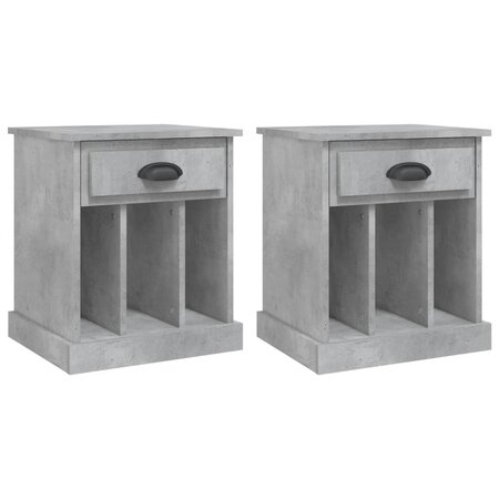 vidaXL Tables de chevet 2 Pièces gris béton 43x36x50 cm