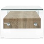 vidaXL Table basse Clair 98 x 45 x 31 cm Verre trempé