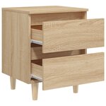 vidaXL Table de chevet avec pieds en pin Chêne sonoma 40x35x50 cm