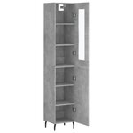 vidaXL Buffet haut Gris béton 34 5x34x180 cm Bois d'ingénierie