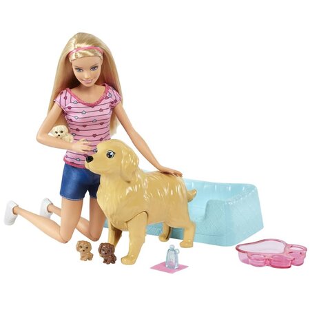 Barbie coffret de jeu chiots nouveaux-nés fbn17