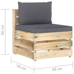 vidaXL Salon de jardin 9 Pièces avec coussins Bois imprégné de vert