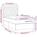 vidaXL Sommier tapissier avec matelas et LED Bleu 90x200 cm Tissu