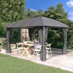 vidaXL Tonnelle avec parois latérales et toit arqué 3x4 m Anthracite