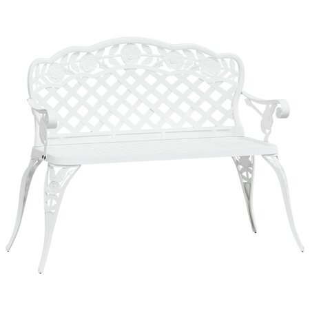 vidaXL Banc de jardin 108 cm Aluminium coulé Blanc