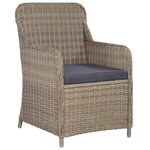 vidaXL Salon de jardin avec coussins 7 Pièces Résine tressée Marron