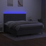 vidaXL Sommier tapissier et matelas et LED Gris foncé 180x200 cm Tissu