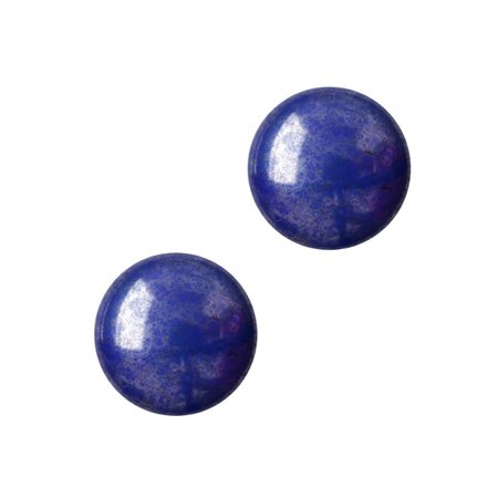 Diy - 2 cabochons rond en verre 18mm - sapphire silver