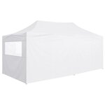 vidaXL Tente de réception pliable avec 4 parois 3x6 m Acier Blanc