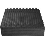 Tectake Ensemble de 12 Dalles Carrées EVA - Tapis de sol, Sport - noir