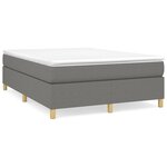 vidaXL Sommier à ressorts de lit Gris foncé 140x200 cm Tissu