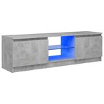vidaXL Meuble TV avec lumières LED gris béton 120x30x35 5 cm