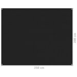 vidaXL Tapis de tente 250x200 cm Noir