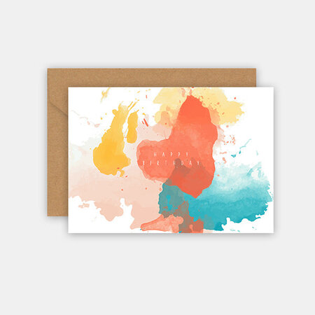 Carte anniversaire - peinture