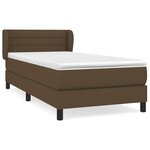 vidaXL Lit à sommier tapissier avec matelas Marron foncé 90x200 cm