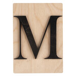 Lettre en bois M  FSC Mixed Credit  noir  10 5x14 8cm