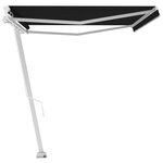 vidaXL Auvent manuel rétractable sur pied 500x300 cm Anthracite