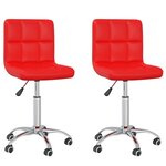 vidaXL Chaises à manger pivotantes lot de 2 rouge similicuir