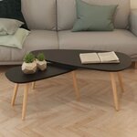 vidaXL Ensemble de tables basses 2 Pièces Bois de pin massif Noir