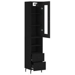 vidaXL Buffet haut Noir 34 5x34x180 cm Bois d'ingénierie