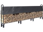 Abri bûches acier "Washington" - 0.8 m² - 360 x 24 x 120 cm - Gris