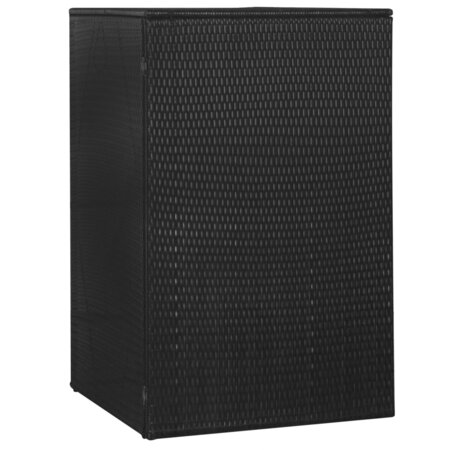 vidaXL Abri de poubelle simple Noir 76x78x120 cm Résine tressée