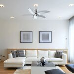 Bestron ventilateur de plafond et télécommande dcf52lsr 132 cm argenté