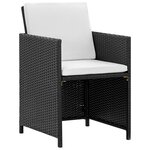 vidaXL Salon de jardin encastrable 9Pièces et coussin Résine tressée Noir