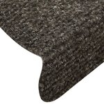 vidaXL Tapis d'escalier autocollants 15Pièces Marron 65x21x4cm Aiguilleté
