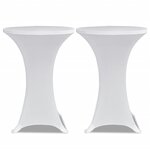 vidaXL Housses élastiques de table Ø 80 cm Blanc 4 Pièces