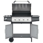 vidaXL Barbecue à gaz 4+1 zones cuisson Noir et argenté Acier et inox