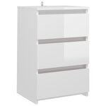 vidaXL Table de chevet Blanc brillant 40x35x62 5 cm Aggloméré