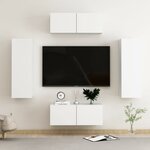 vidaXL Ensemble de meubles TV 4 Pièces Blanc Aggloméré
